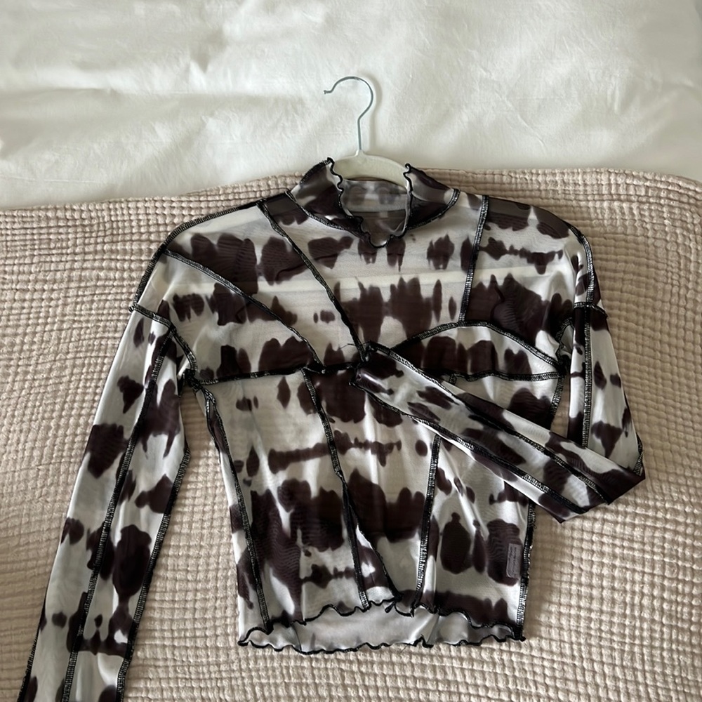 UO sheer mock neck top